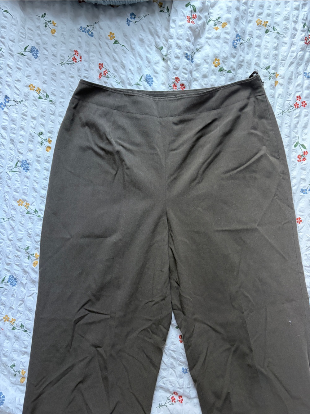 Talbots Olive-Brown Straight-Leg Soft Pant